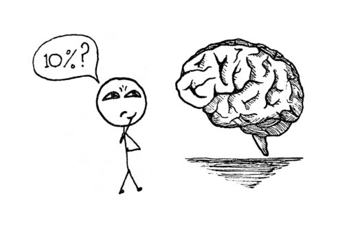A person looking at a human brain questioning if 10% of it is REALLY all that we use.