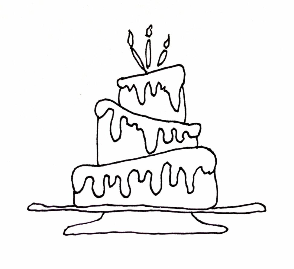 A cake that seems falling down from a plate