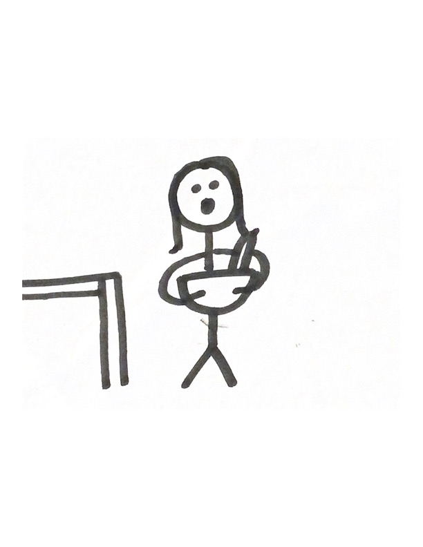 stick figure holding a bowl
